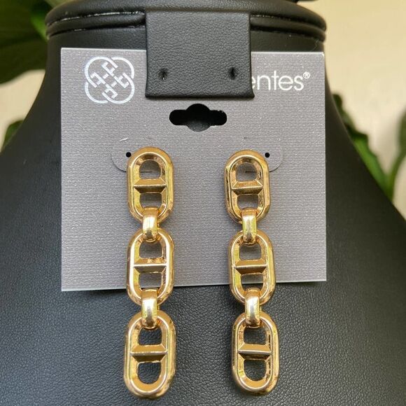 Gold Daisy Fuentes Fashion Statement Earrings - Picture 5 of 7